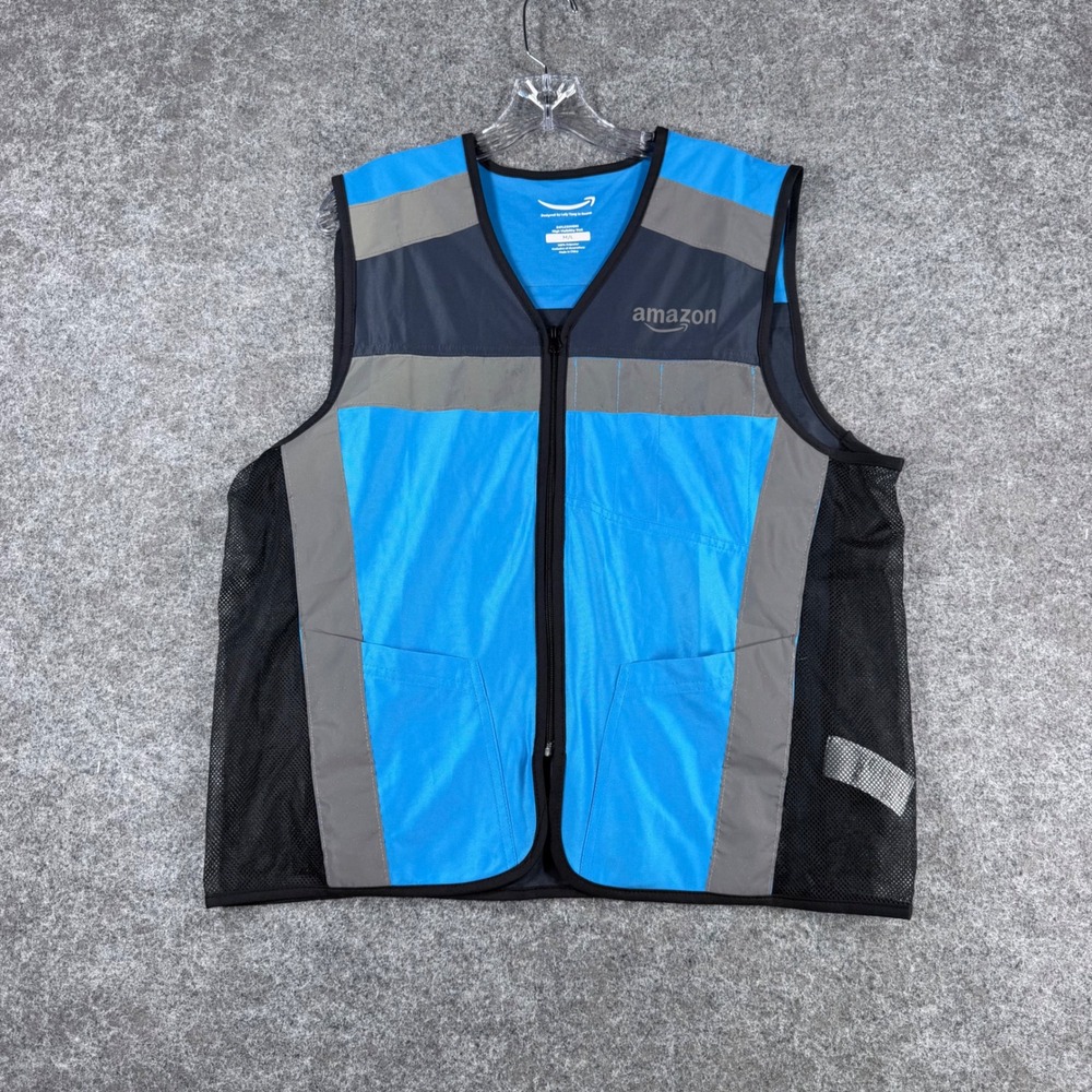 Amazon Luly Yang M/L Delivery Driver High Visibility Reflective Work Vest Blue